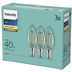 Philips LED classic 4, 3-40W, E14 2700K, 3 db kép