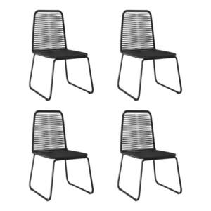 vidaXL 4 db fekete polyrattan kültéri szék kép