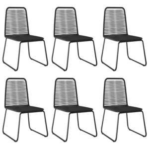 6 db fekete polyrattan kültéri szék kép