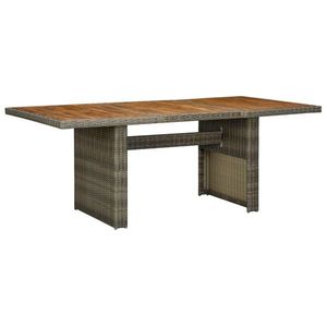 vidaXL barna polyrattan és tömör akácfa kerti asztal kép