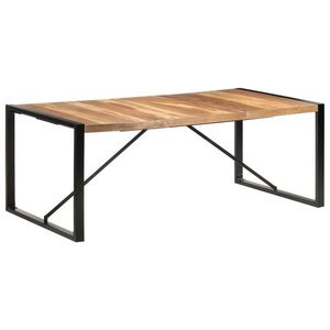 vidaXL paliszander felületű tömör fa étkezőasztal 200 x 100 x 75 cm kép