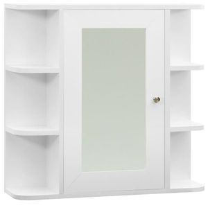 vidaXL fehér MDF tükrös fürdőszobaszekrény 66 x 17 x 63 cm kép