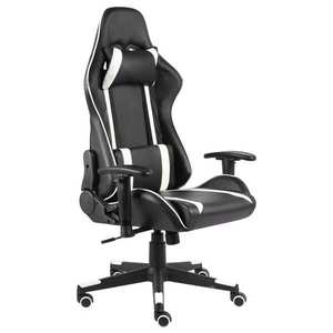 vidaXL fehér PVC forgó gamer szék kép