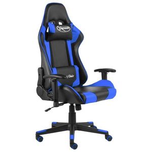 vidaXL kék PVC forgó gamer szék kép