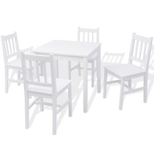 vidaXL Öt darab fehér étkező szett kép