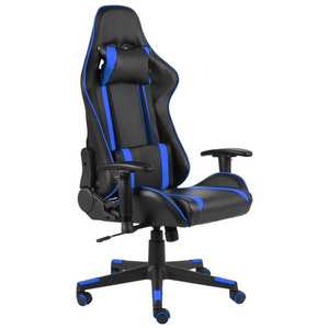 vidaXL kék PVC forgó gamer szék kép