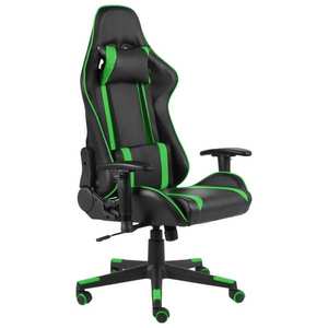 vidaXL zöld PVC forgó gamer szék kép