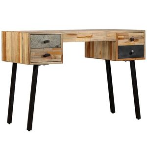 vidaXL tömör újrahasznosított fa íróasztal 110 x 50 x 76 cm kép