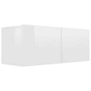 vidaXL magasfényű fehér forgácslap TV-szekrény 80 x 30 x 30 cm kép