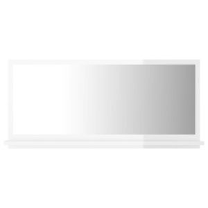 vidaXL magasfényű fehér forgácslap fürdőszobai tükör 80 x 10, 5 x 37 cm kép