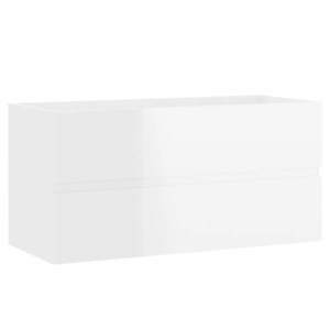 vidaXL magasfényű fehér forgácslap mosdószekrény 90 x 38, 5 x 45 cm kép