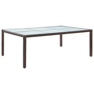 vidaXL barna polyrattan kültéri étkezőasztal 200 x 150 x 74 cm kép