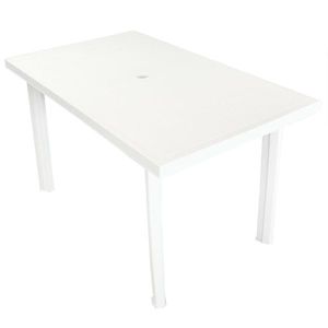 vidaXL fehér műanyag kerti asztal 126 x 76 x 72 cm kép
