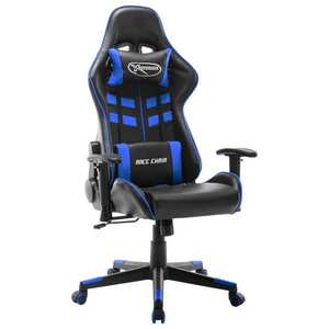 vidaXL fekete és kék műbőr gamer szék kép