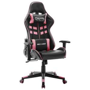 vidaXL fehér és rózsaszín műbőr gamer szék kép