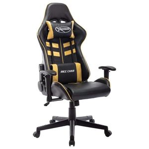 vidaXL fekete és arany színű műbőr gamer szék kép
