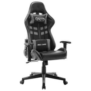 vidaXL fekete és szürke műbőr gamer szék kép