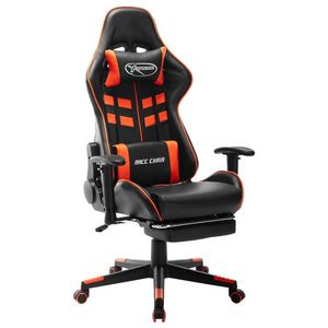 vidaXL fekete és narancssárga műbőr gamer szék lábtámasszal kép