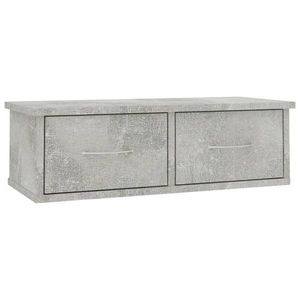vidaXL betonszürke falra szerelhető fiókos polc 60 x 26 x 18, 5 cm kép