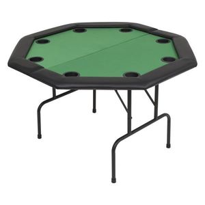 vidaXL 8 személyes, nyolcszögletes, zöld összecsukható pókerasztal kép