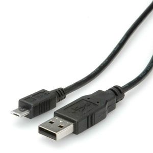 Micro USB-B töltőkábel 1m Fekete (USB-A/USB-B) kép