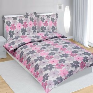Virágok krepp ágynemű, rózsaszín, 140 x 200 cm, 70 x 90 cm kép