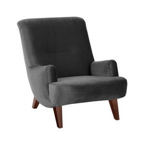 Brandford Suede antracit szürke fotel barna lábakkal - Max Winzer kép