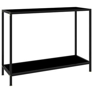 fekete edzett üveg tálalóasztal 100 x 35 x 75 cm kép