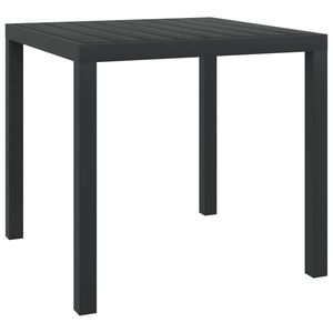 vidaXL fekete alumínium és WPC kerti asztal 80 x 80 x 74 cm kép
