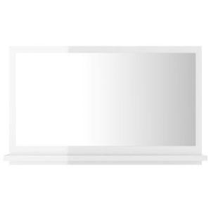 vidaXL magasfényű fehér forgácslap fürdőszobai tükör 60 x 10, 5 x 37 cm kép