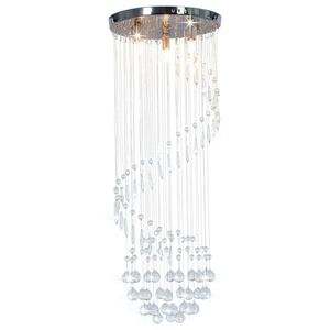 vidaXL ezüstszínű spirálos mennyezeti lámpa kristálygyöngyökkel G9 kép