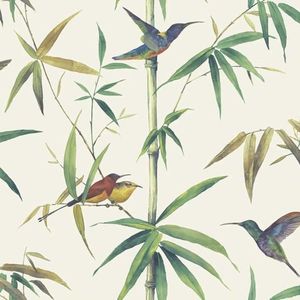 Noordwand ekrü kolibri és bambusz tapéta kép