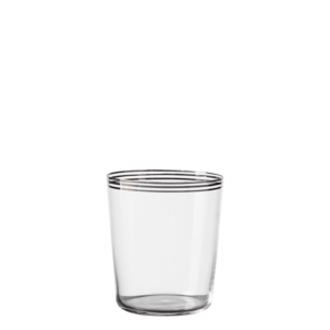 440 ml-es 3 platinaszínű sávval Tumbler poharak 6 db-os készlet – 21st Century Glass kép