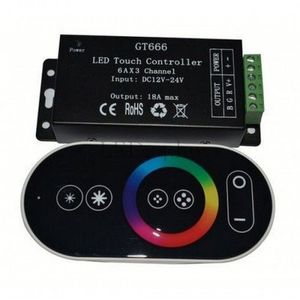 LED vezérlő távirányítóval RGB 216W rádiós érintős egyedi kódos fekete 2 év garancia kép