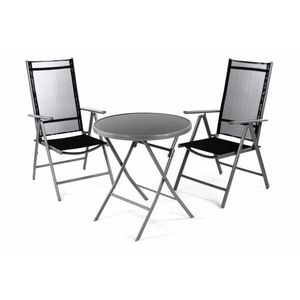 GARTHEN Kerti erkély szék és asztal készlet fekete kép