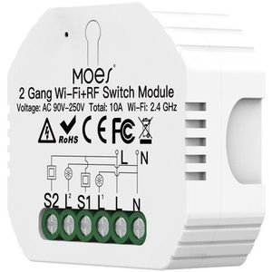 MOES Hidden wifi smart switch 2 gang kép