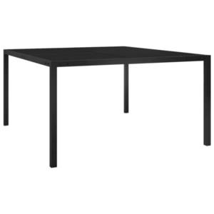 vidaXL fekete acél és üveg kerti asztal 130 x 130 x 72 cm kép