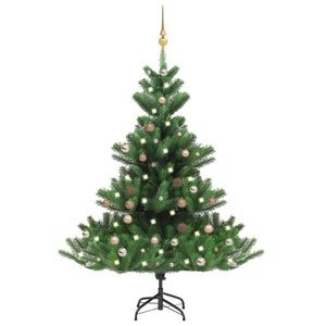 vidaXL zöld műkarácsonyfa LED fényekkel 180 cm kép