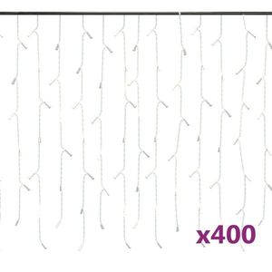 vidaXL 8 funkciós hideg fehér LED-es jégcsapfényfüggöny 10 m 400 LED kép