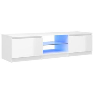 vidaXL magasfényű fehér TV-szekrény LED lámpákkal 140 x 40 x 35, 5 cm kép