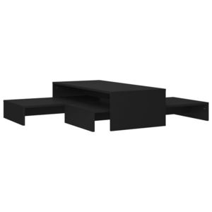 vidaXL fekete forgácslap rakásolható dohányzóasztalszett 60x60x30 cm kép