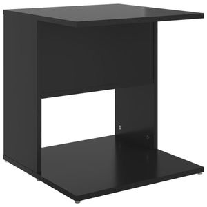 vidaXL magasfényű fekete forgácslap kisasztal 45 x 45 x 48 cm kép