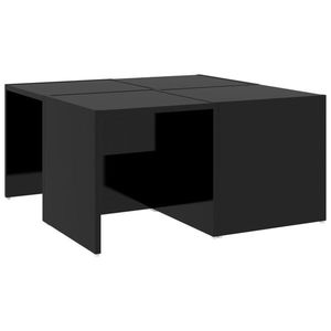 vidaXL 4 db magasfényű fekete forgácslap dohányzóasztal 33x33x33 cm kép