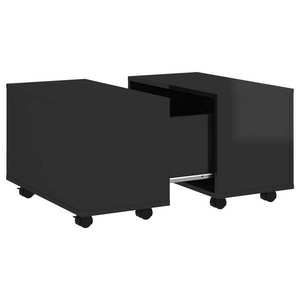 vidaXL magasfényű fekete forgácslap dohányzóasztal 60 x 60 x 38 cm kép