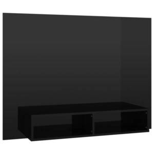 vidaXL magasfényű fekete fali forgácslap TV-szekrény 120x23, 5x90 cm kép