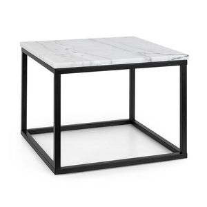 Besoa Volos T50, dohányzóasztal, 50 x 40 x 50 cm, márvány, belső és külső, fekete / fehér kép