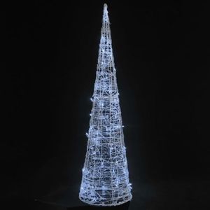 vidaXL dekoratív hideg fehér fényű LED-es akril fénykúp 120 cm kép