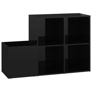 vidaXL magasfényű fekete előszobai cipősszekrény 105 x 35, 5 x 70 cm kép