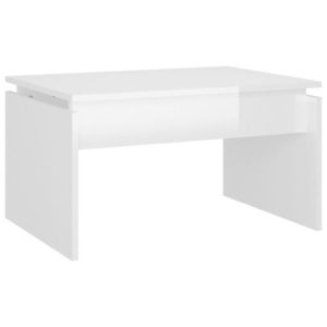 vidaXL magasfényű fehér forgácslap dohányzóasztal 68 x 50 x 38 cm kép