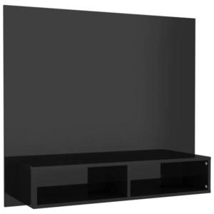 vidaXL magasfényű fekete fali forgácslap TV-szekrény 102x23, 5x90 cm kép